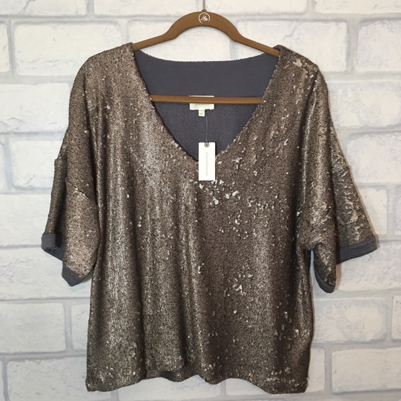 Anthropologie Tops - Anthro Deletta Sequins Tee